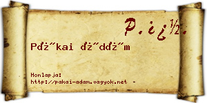Pákai Ádám névjegykártya