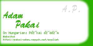 adam pakai business card